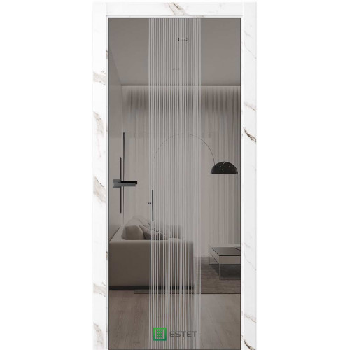 URBAN US4S Мрамор бьянка Зеркало-графит rain